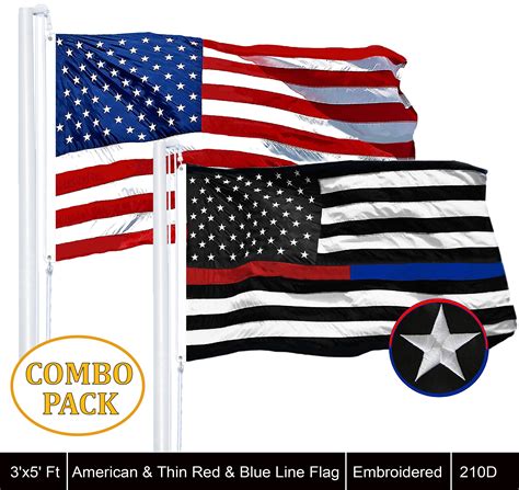 Wholesale Lot G128 Usa American 3x5 Ft Embroidered Flag And Thin Redblue Line 3x5 Ft