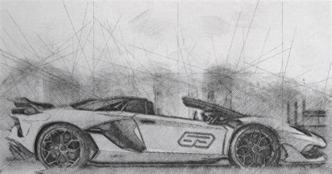 2020 Lamborghini Aventador Svj 63 Roadster Sketch Car Drawing Blog