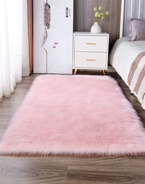 Athvotar Fur Sheepskin Rugs Carpet For Bedroom Living Room Artificial ...