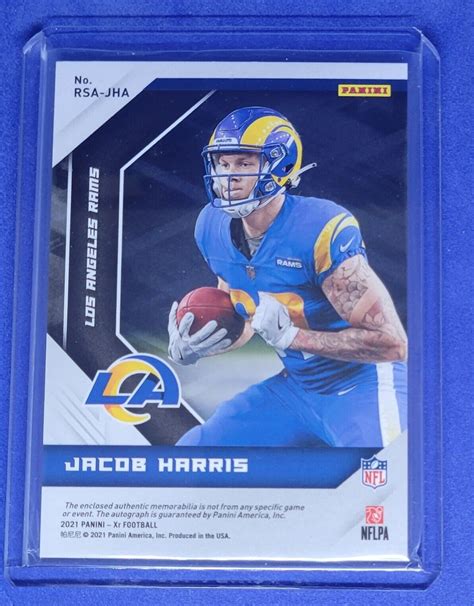 Panini Xr Rookie Swatch Autographs Blue Rsa Jha Jacob Harris