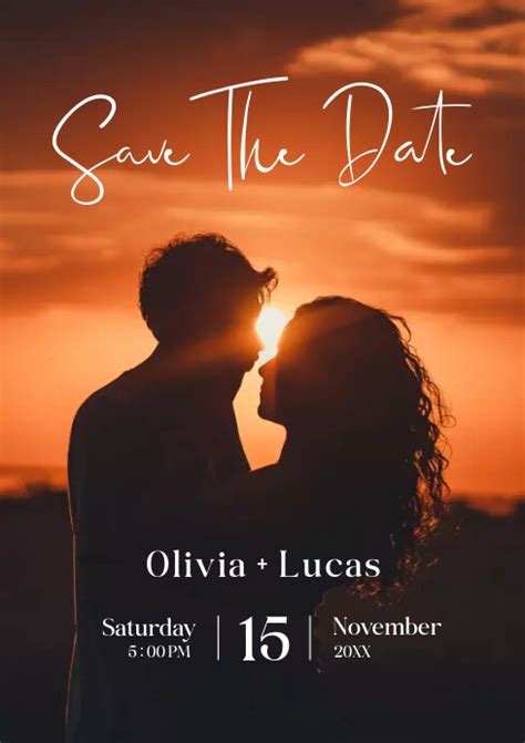 Save The Date Wedding Invitation Trendy Photo Template Postermywall