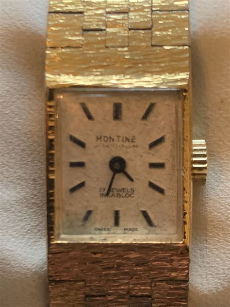 Vintage Montine Incabloc 17 Jewel Gold Tone Ladies Watch Etsy