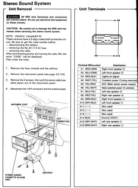 Car Stero Wiring Acura Integra