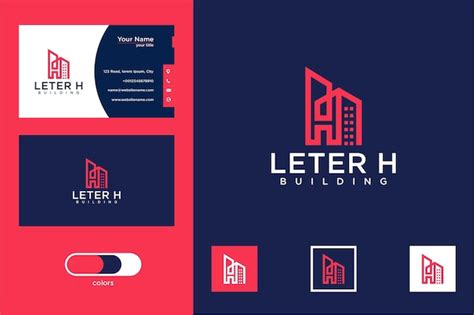 Premium Vector Letter H With Building Logo Design And Business Card