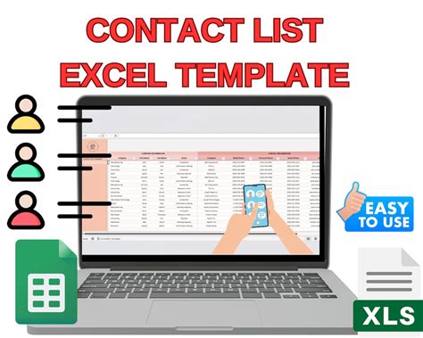 Contact List Excel Template, Customer Planning Template, Digital Sheet ...