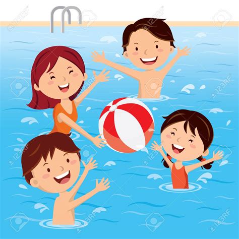 Family Swimming Pool Clip Art