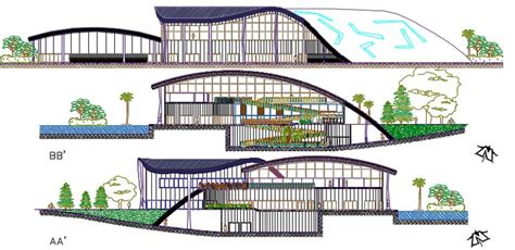 Hotel Elevation Dwg File With Front Facade And Sections