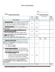 Bsn Care Plan Grading Rubric 2020 Copy3 Docx BSN Care Plan Rubric