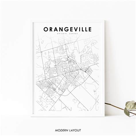 Orangeville Ontario Map Print, ON Canada Map Art Poster, Elizabethtown ...