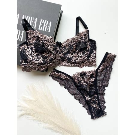 Conjunto Sem Bojo Aro Preto Nude Site Exclusivo De Lingerie