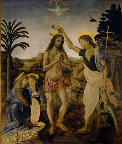 Andrea Del Verrocchio The Baptism Of Christ Painting By Les Classics