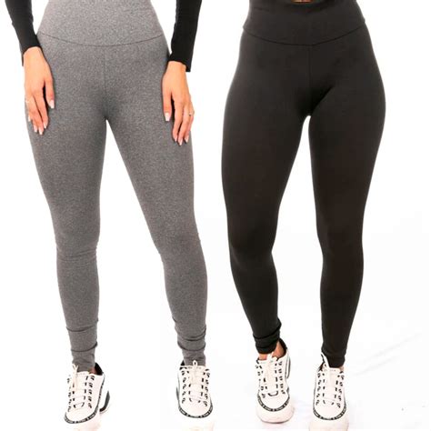 Kit 2 Calça Legging Suplex Premium Feminina Básica Academia P Ao Gg