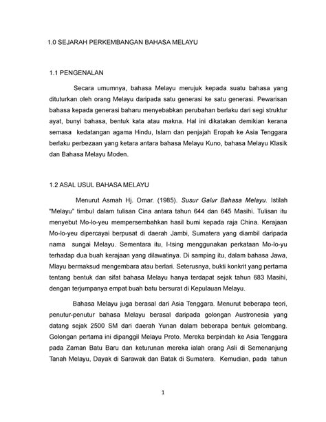 Sejarah Bahasa Melayu Sejarah Perkembangan Bahasa Melayu