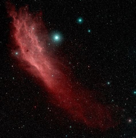 The California Nebula (also known as NGC 1499.The bright blue star ...