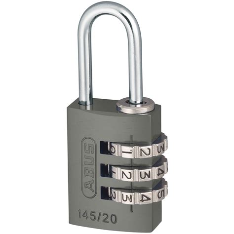 ABUS 46576 145 20 20mm Aluminium Combination Padlock Titanium Rapid