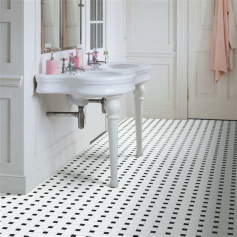 black and white vinyl flooring bathroom - Lawrence Musser