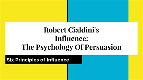 Robert Cialdinis Influence The Psychology Of Persuasion Ppt