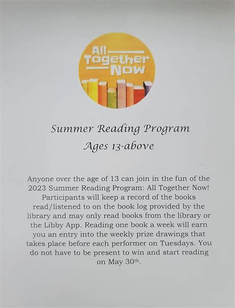 2023 Summer Reading Program All Together Now Claiborne County