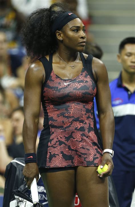 Serena Williams Wearing A Printed Dress At The Us Open In 2015 Serena