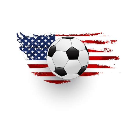 Premium Vector American Soccer Illustration Leather Ball With Grunge