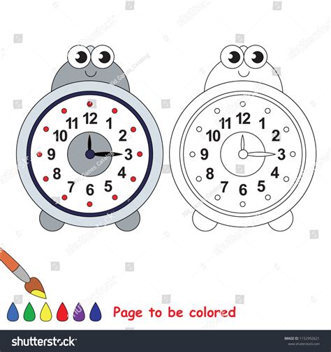 Alarm Clock Be Colored Coloring Book Stock Vector Royalty Free