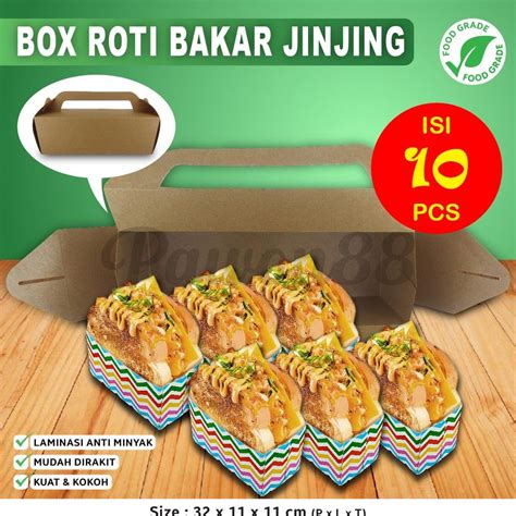 Jual Kotak Box Dus Take Away Toast Roti Bakar Kraft Coklat Utk Isi