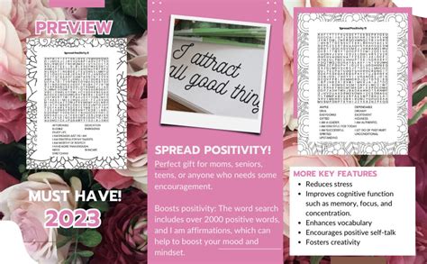 Positive Affirmations Word Search For Adults Word Search Printable Word Search Puzzle With