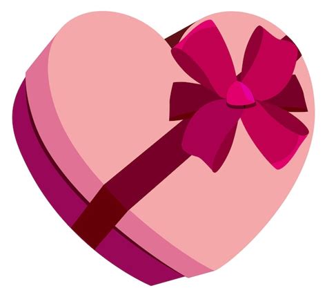 Premium Vector Heart Shape Gift Box Icon Valentine Day Present