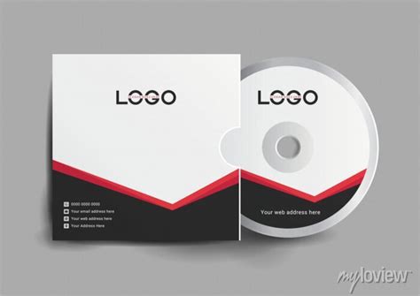 Cd case label and cd disc label design template, cd case isolated ...