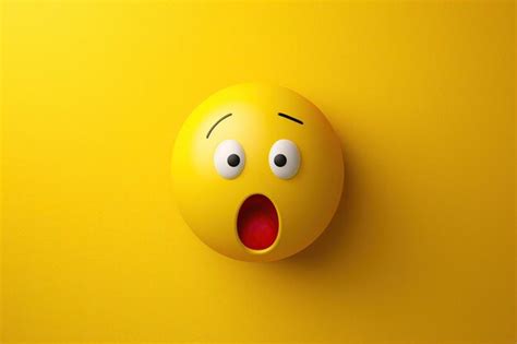 Premium Photo Surprised Emoji Isolated On Yellow Background Emoticon