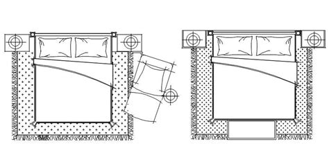 Autocad 2d Blocks Of Bed Dwg File Cad File Cadbull