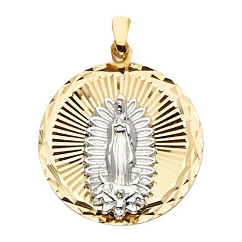 Jewels By Lux K White And Yellow Two Tone Gold Our Lady Of Guadalupe