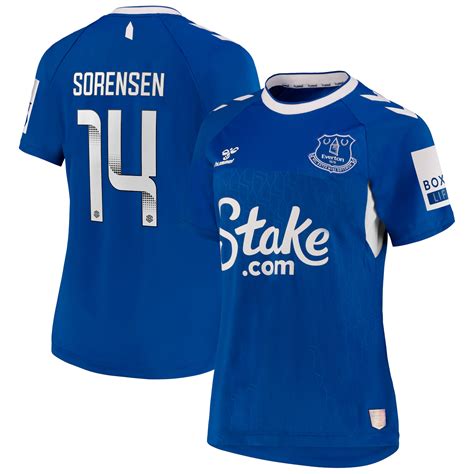 Womens Everton Wsl Home Shirt 2022 23 With Sørensen 14 Printing Rebel