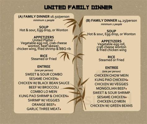 United Chinese Restaurant menus in Broomfield, Colorado, United States