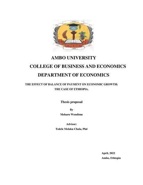 AMBO Final Proposal edeted - AMBO UNIVERSITY COLLEGE OF BUSINESS AND ECONOMICS DEPARTMENT OF ...