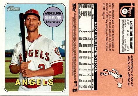 Andrelton Simmons Topps Heritage Baseball Card Los Angeles