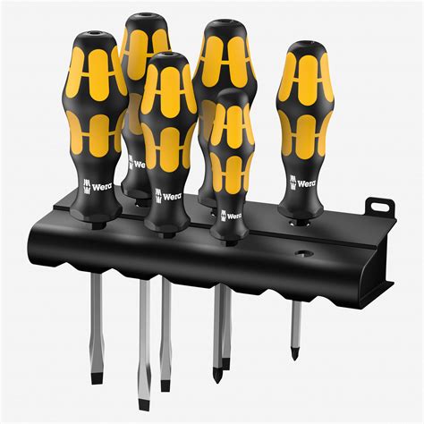 Wera Tools 018283 Kraftform Plus Slotted/Phillips Screwdriver Set + Rack