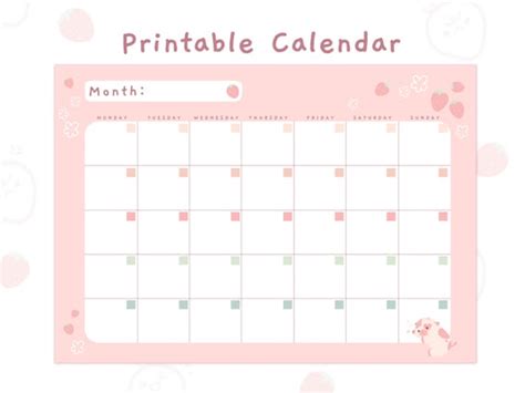 Cute Monthly Planner Printable Stationery Instant Download - Etsy