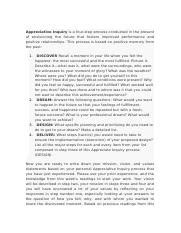 BUS4405 Discussion Assignment Unit 3 Docx Appreciative Inquiry Is A