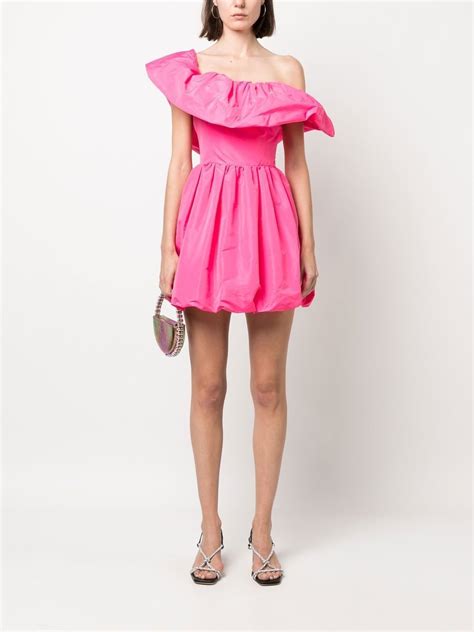 MSGM Ruffled Off Shoulder Puffball Dress Pink FARFETCH