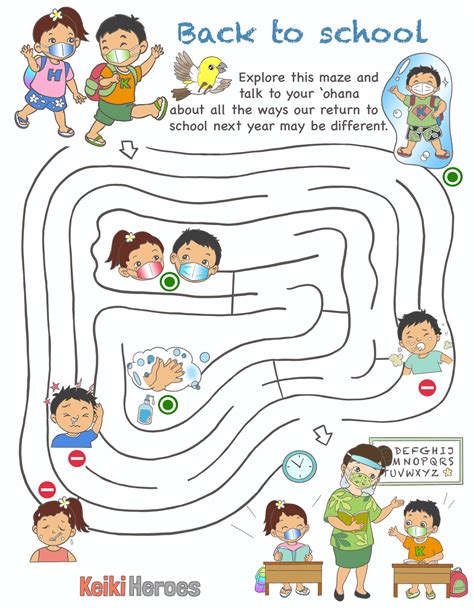 Back To School Maze Keiki Heroes