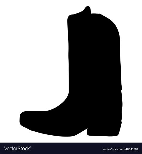 Cowboy boot silhouette western Royalty Free Vector Image