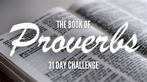 The Book Of Proverbs 31 Day Challenge Youtube