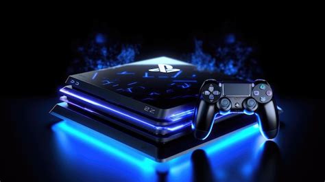 Premium AI Image | A playstation 4 controller and controller in blue ...