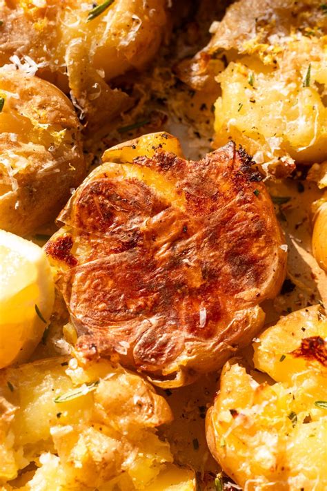 Lemon Parmesan Smashed Potatoes Our Balanced Bowl