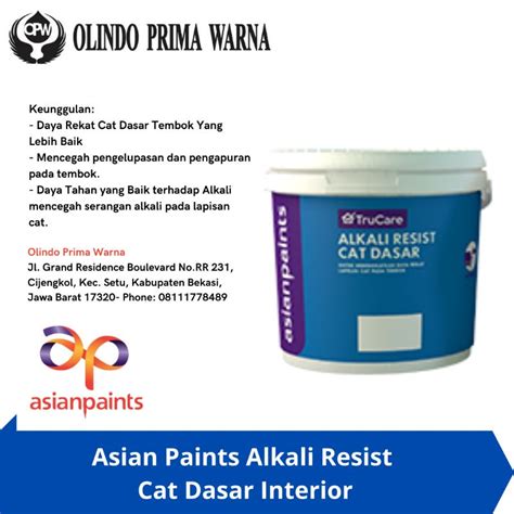 Jual Asian Paints Trucare Alkali Cat Dasar Interior 4kg Shopee