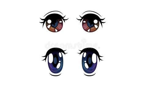 Brown Cartoon Anime Eyes Set Stock Illustrations 50 Brown Cartoon