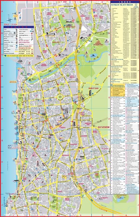 Tel Aviv Tourist Attractions Map Tel Aviv Planer Tourist Map Israel