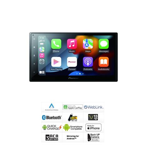 Receptor Multimedia Pioneer 6 8 Con Apple CarPlay Y Android Auto DMH