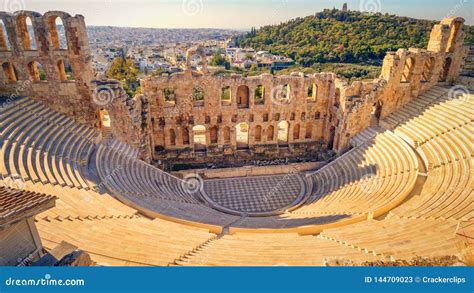 Theatre Of Dionysus At Acropolis Athens Greece Stock Image Image Of